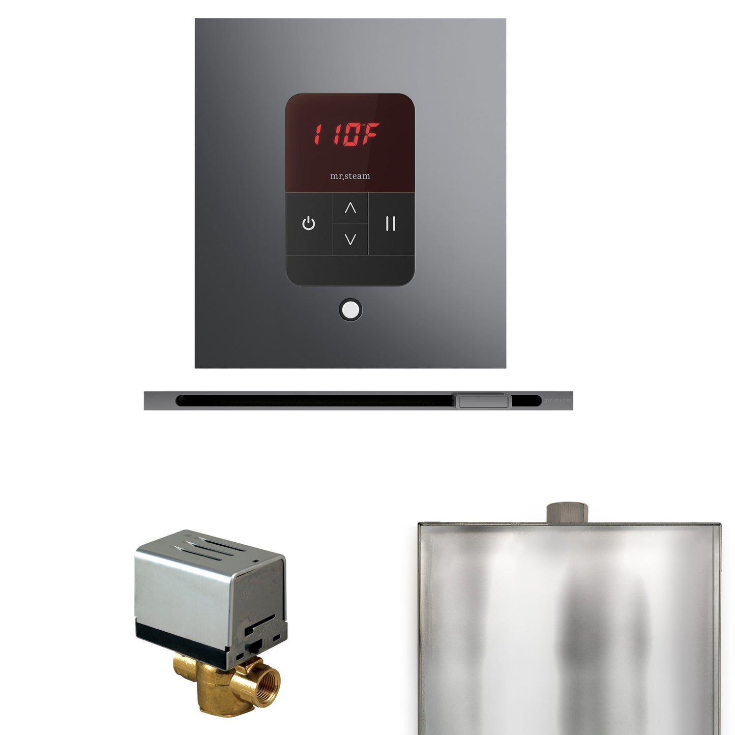 Basic Butler Steam Shower Control Package with Square iTempo Control and Linear Steamhead
