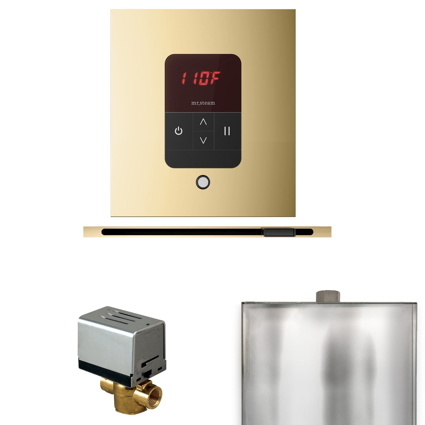 Basic Butler Steam Shower Control Package with Square iTempo Control and Linear Steamhead