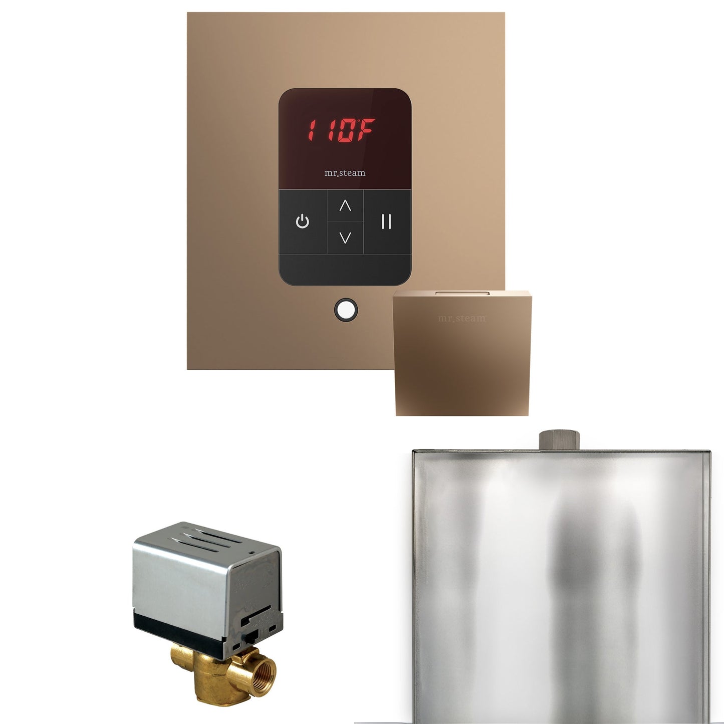 Basic Butler Steam Shower Control Package with Square iTempo Control and Steamhead