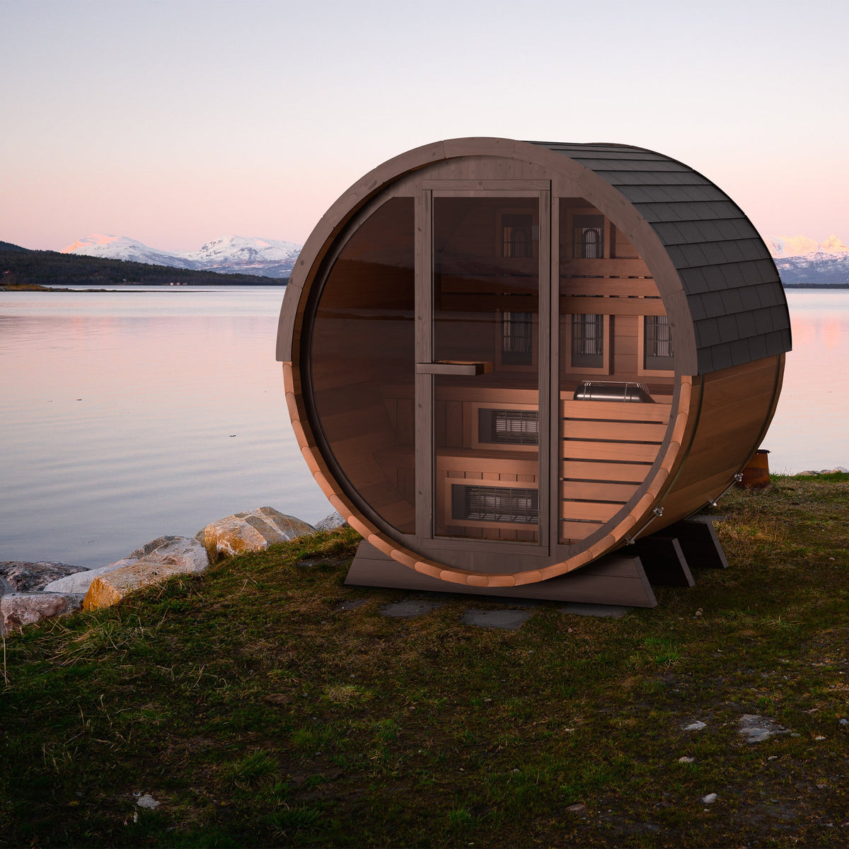 Finnmark Cedar Combination Barrel Sauna FD-6 — The Sauna Solution LLC