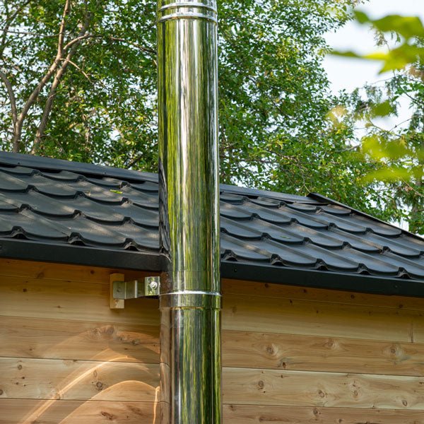 Dundalk CT Georgian 6 Person Outdoor Sauna with Changeroom - The Sauna Solution LLC