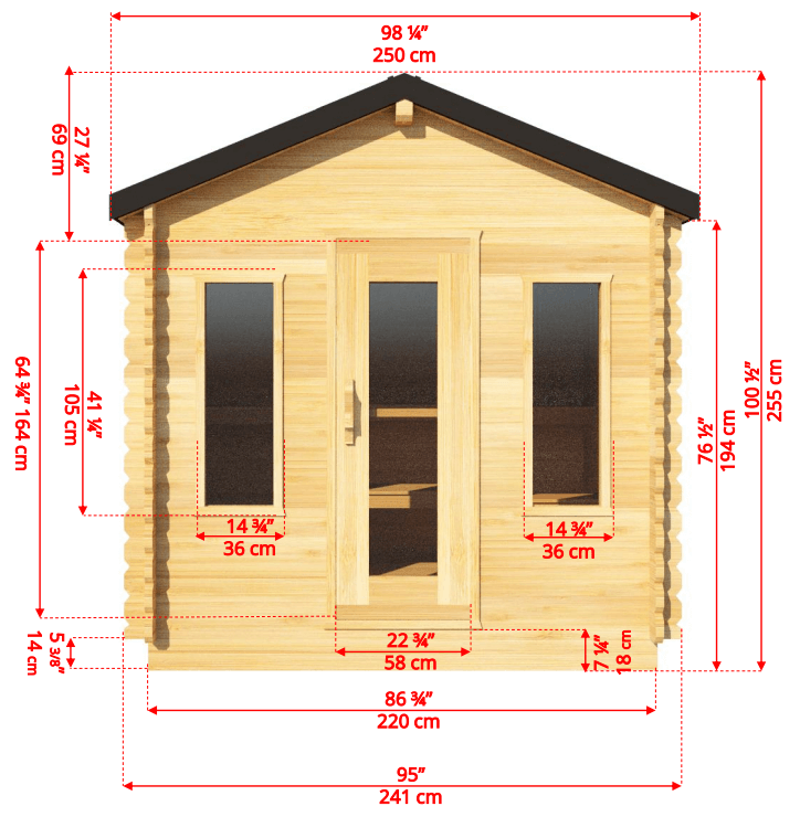Dundalk CT Georgian 6 Person Outdoor Sauna with Changeroom - Sauna Heater Supply