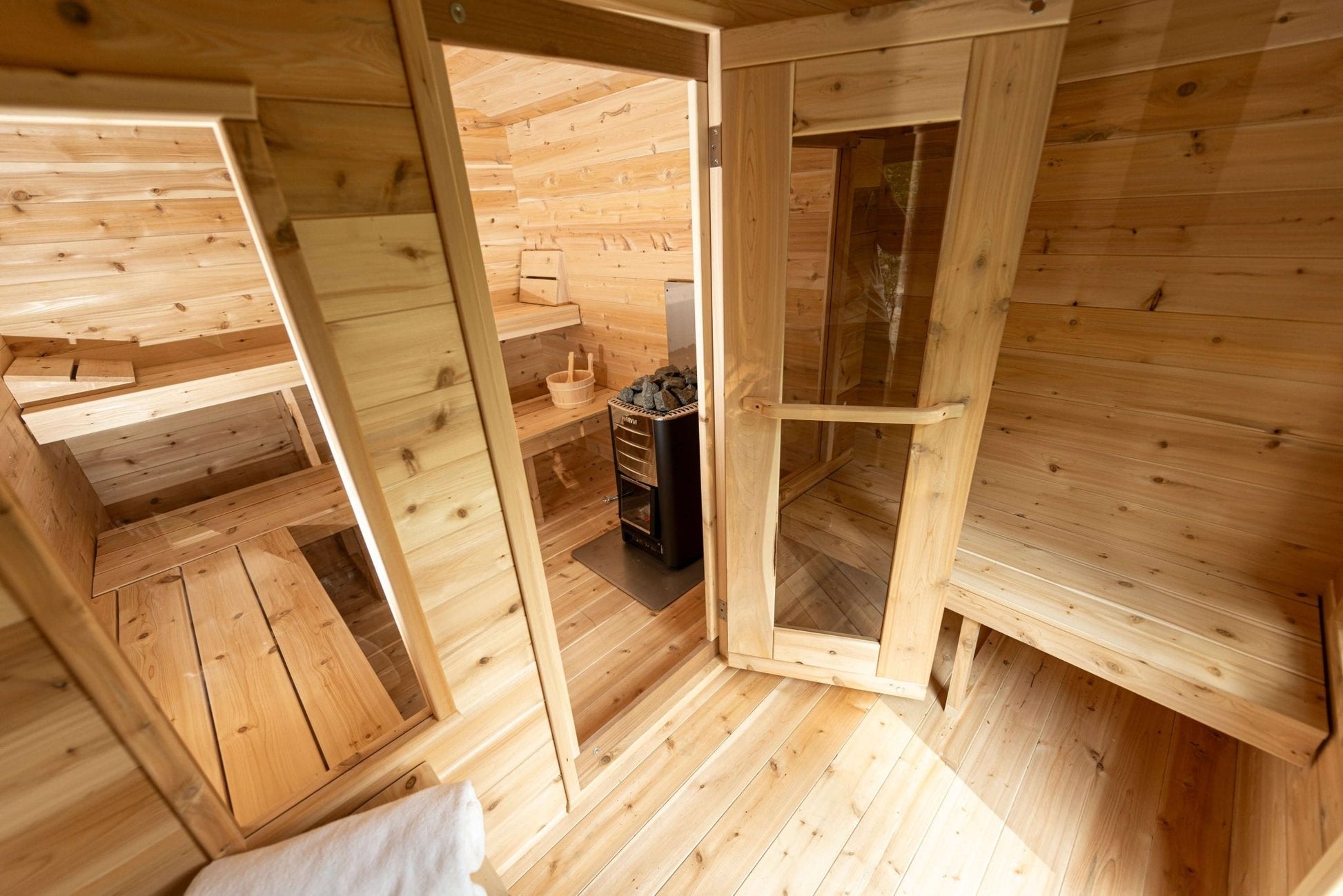 Dundalk CT Georgian 6 Person Outdoor Sauna with Changeroom - The Sauna Solution