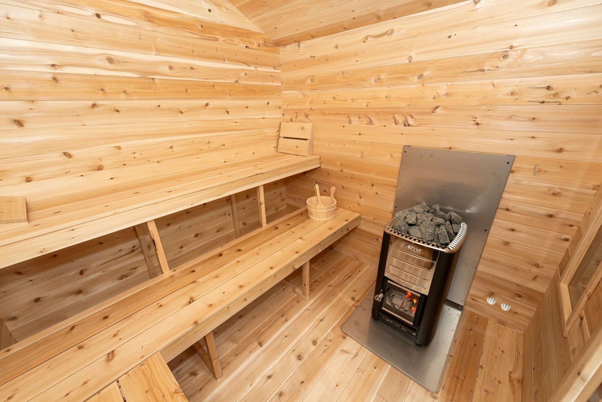 Dundalk CT Georgian 6 Person Outdoor Sauna with Changeroom - Sauna Heater Supply