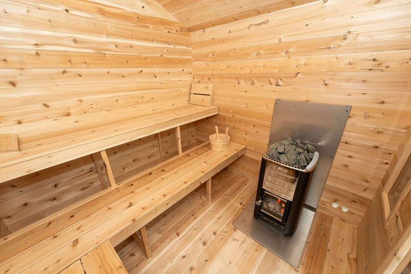 Dundalk CT Georgian 6 Person Outdoor Sauna with Changeroom - The Sauna Solution LLC