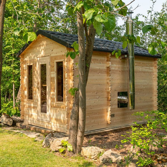 Dundalk CT Georgian 6 Person Outdoor Sauna with Changeroom - The Sauna Solution