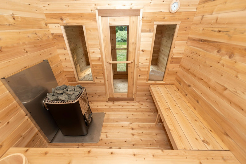 Dundalk CT Georgian 6 Person Outdoor Sauna with Changeroom - The Sauna Solution LLC