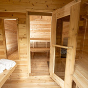 Dundalk CT Georgian 6 Person Outdoor Sauna with Changeroom - The Sauna Solution LLC