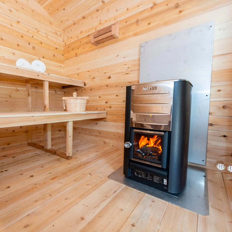 Dundalk CT Georgian 6 Person Outdoor Sauna with Changeroom - The Sauna Solution LLC