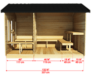 Dundalk CT Georgian 6 Person Outdoor Sauna with Changeroom - The Sauna Solution LLC