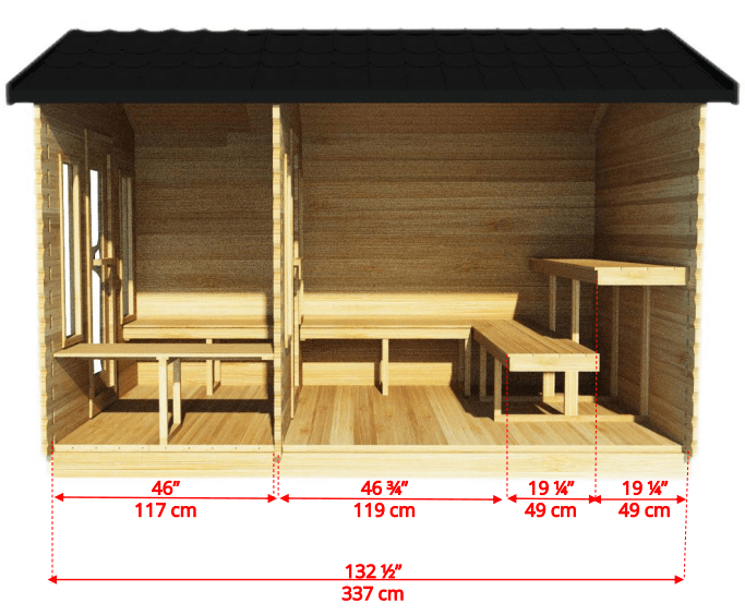 Dundalk CT Georgian 6 Person Outdoor Sauna with Changeroom - The Sauna Solution LLC