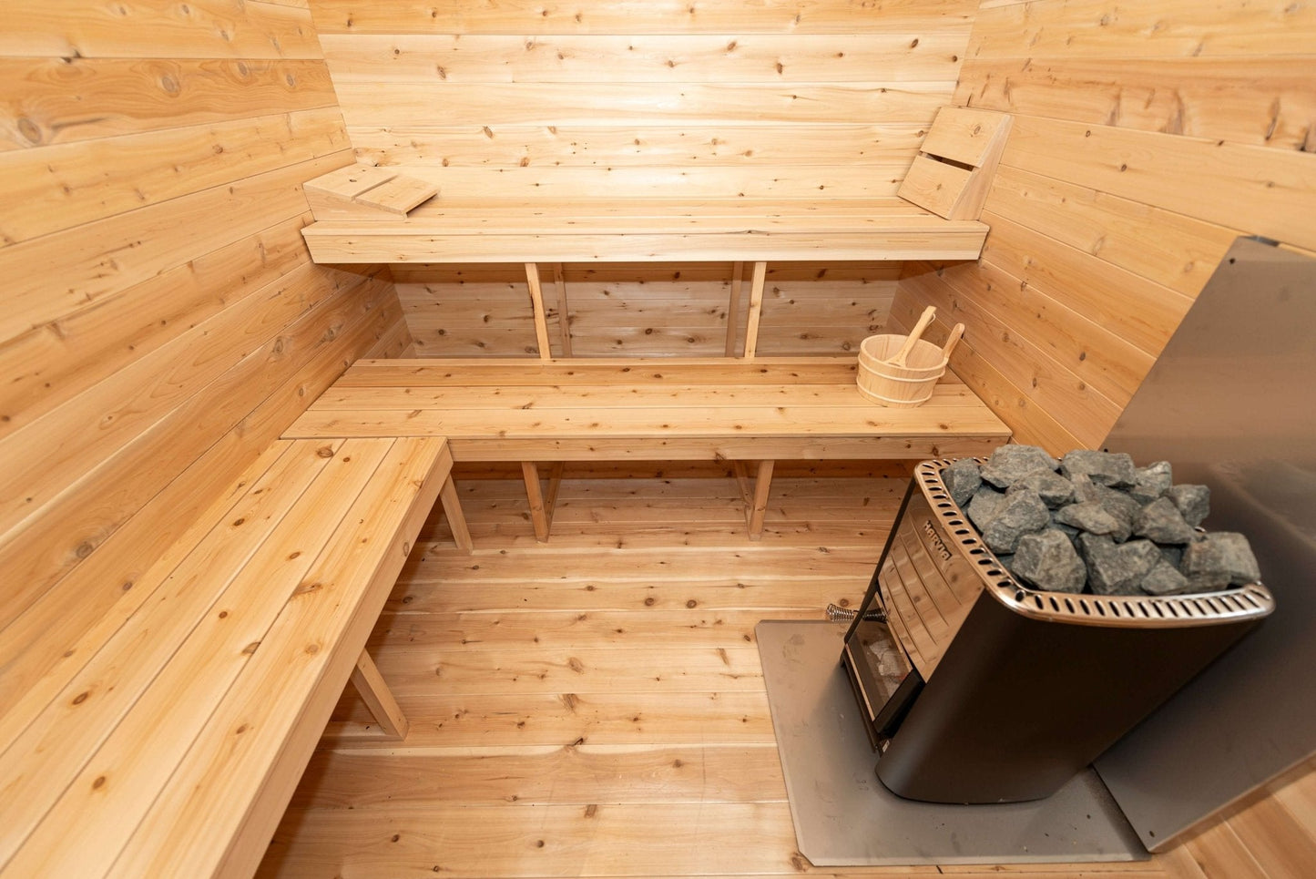 Dundalk CT Georgian 6 Person Outdoor Sauna with Changeroom - Sauna Heater Supply