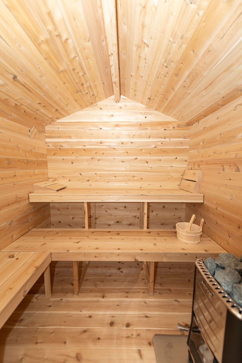 Dundalk CT Georgian 6 Person Outdoor Sauna with Changeroom - The Sauna Solution LLC