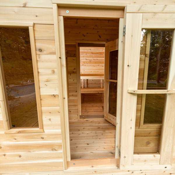 Dundalk CT Georgian 6 Person Outdoor Sauna with Changeroom - The Sauna Solution LLC