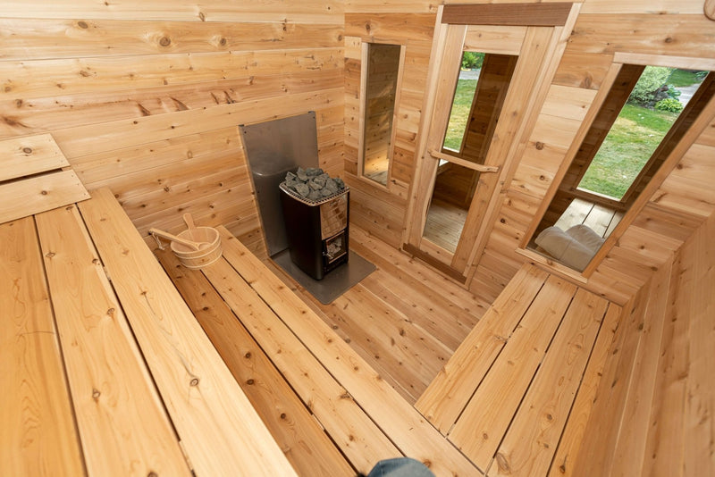 Dundalk CT Georgian 6 Person Outdoor Sauna with Changeroom - The Sauna Solution LLC