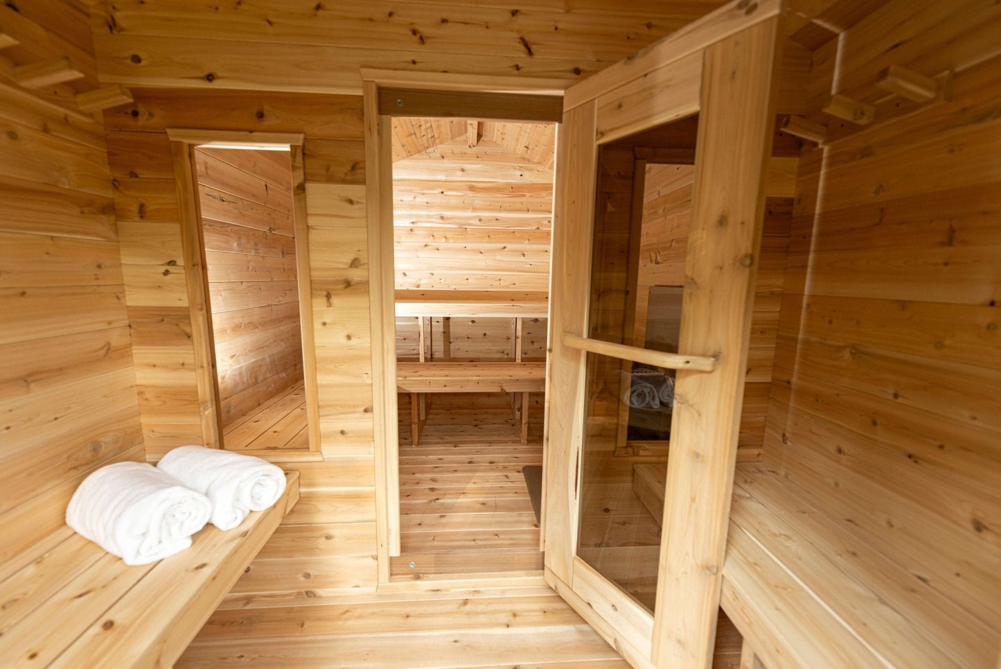 Dundalk CT Georgian 6 Person Outdoor Sauna with Changeroom - The Sauna Solution