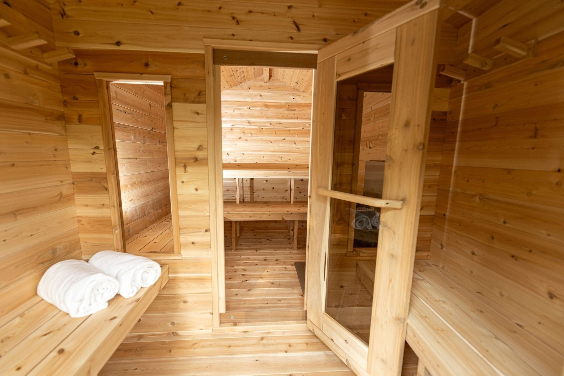 Dundalk CT Georgian 6 Person Outdoor Sauna with Changeroom - The Sauna Solution