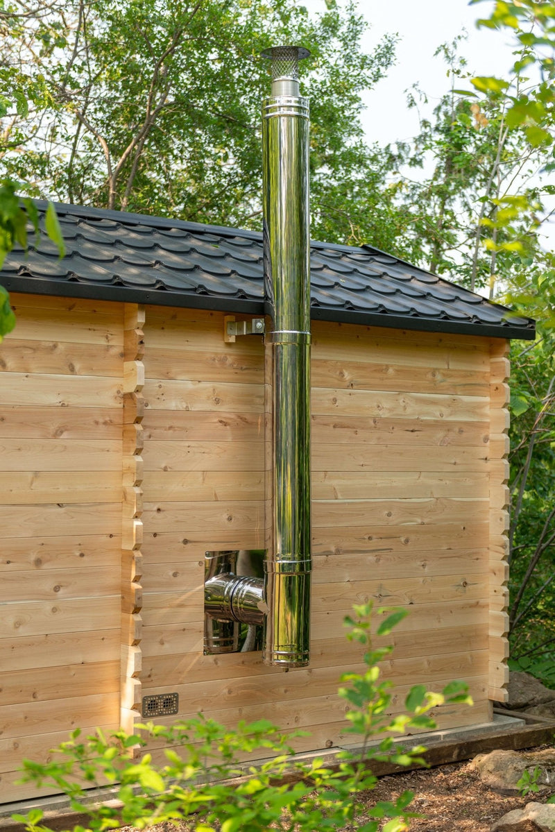Dundalk CT Georgian 6 Person Outdoor Sauna with Changeroom - The Sauna Solution LLC