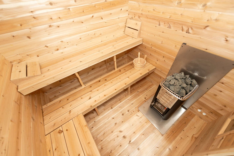 Dundalk CT Georgian 6 Person Outdoor Sauna with Changeroom - The Sauna Solution LLC