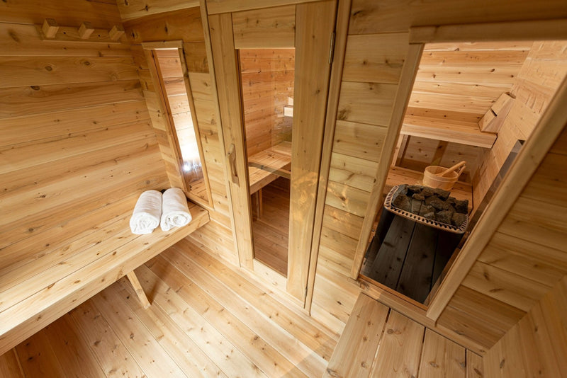 Dundalk CT Georgian 6 Person Outdoor Sauna with Changeroom - The Sauna Solution LLC