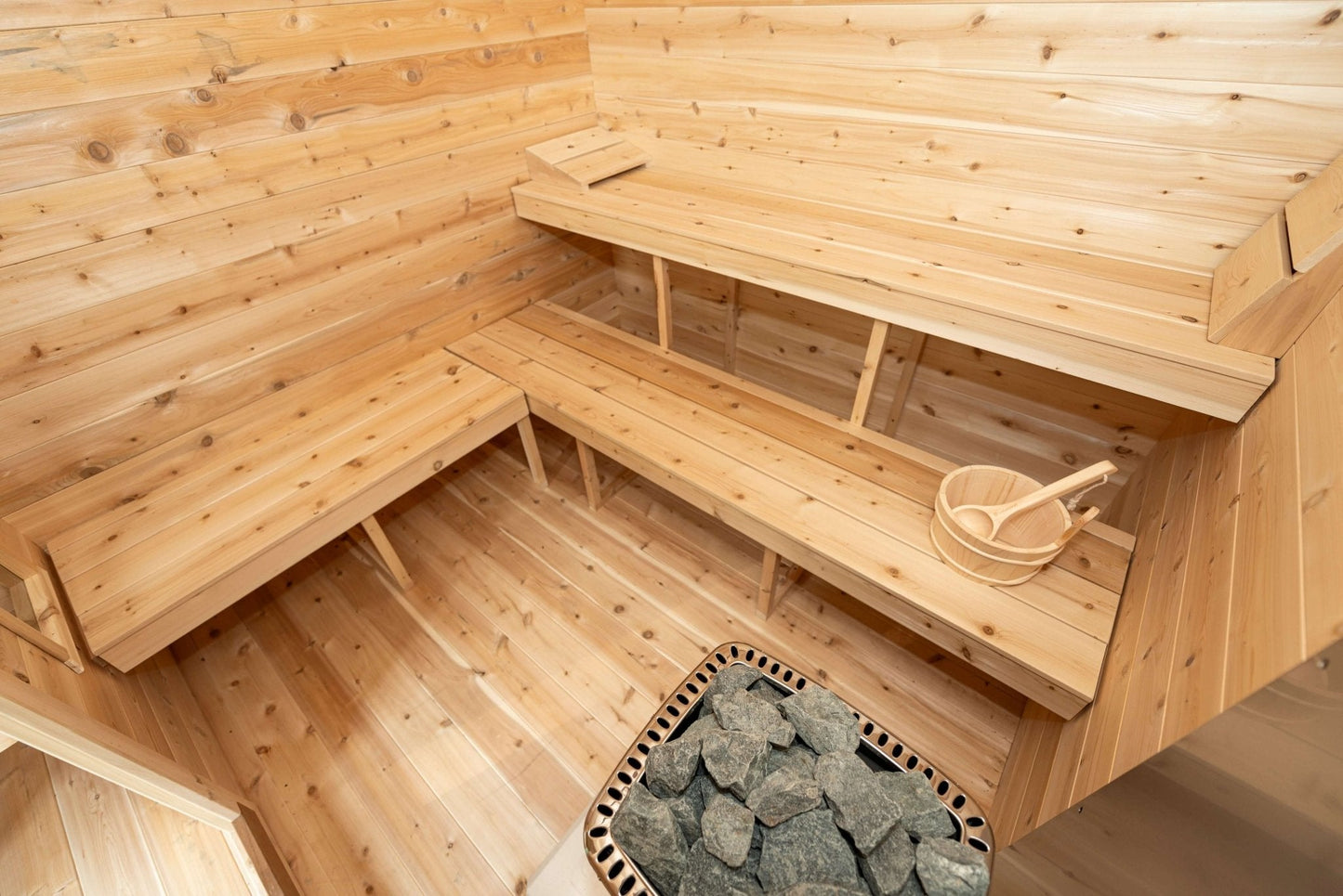 Dundalk CT Georgian 6 Person Outdoor Sauna with Changeroom - The Sauna Solution