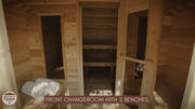 Dundalk CT Georgian 6 Person Outdoor Sauna with Changeroom - The Sauna Solution LLC