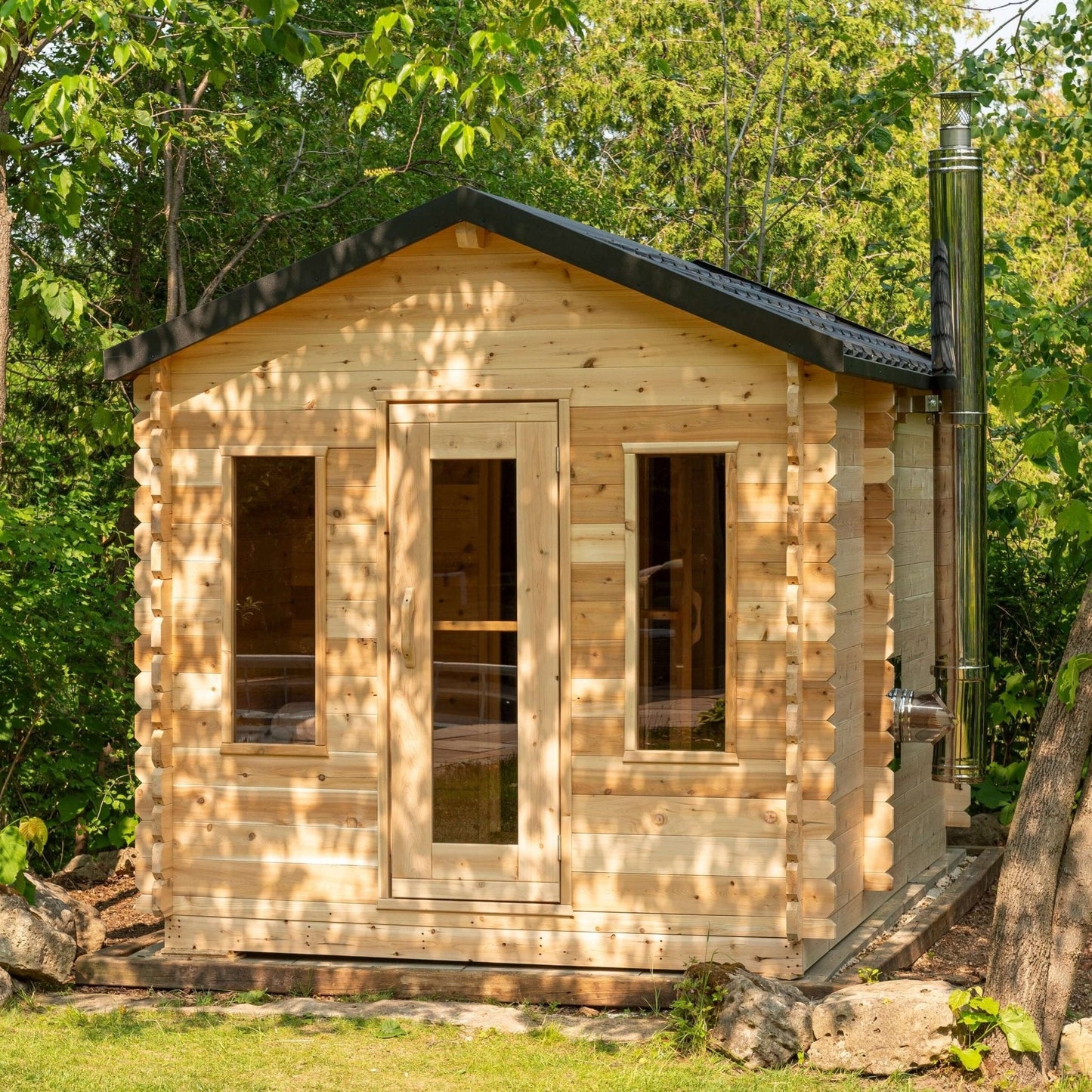 Dundalk CT Georgian 6 Person Outdoor Sauna with Changeroom - Sauna Heater Supply