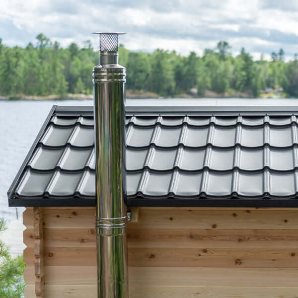 Dundalk CT Georgian 6 Person Outdoor Sauna with Porch - Sauna Heater Supply