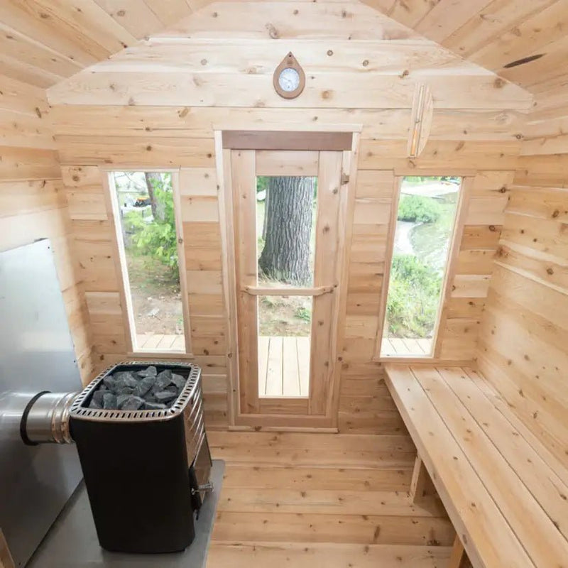 Dundalk CT Georgian 6 Person Outdoor Sauna with Porch - The Sauna Solution LLC