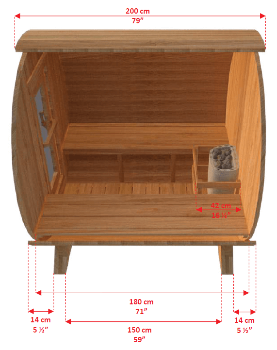 Dundalk CT Harmony 4 Person Barrel Sauna - Sauna Heater Supply