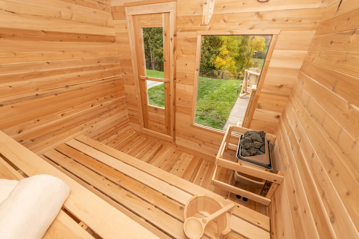 Dundalk CT Luna 4 Person Barrel Sauna - The Sauna Solution