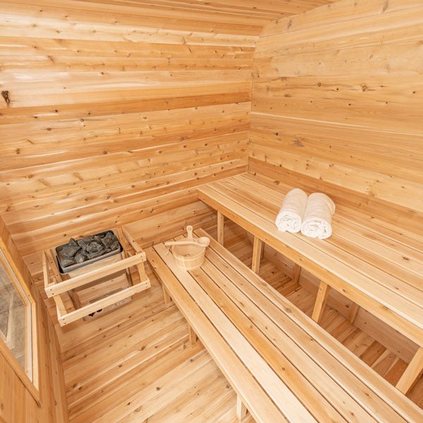 Dundalk CT Luna 4 Person Barrel Sauna - The Sauna Solution