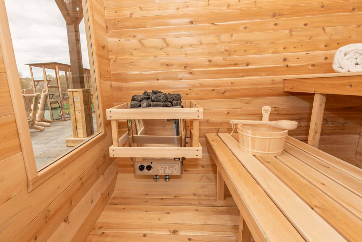 Dundalk CT Luna 4 Person Barrel Sauna - The Sauna Solution