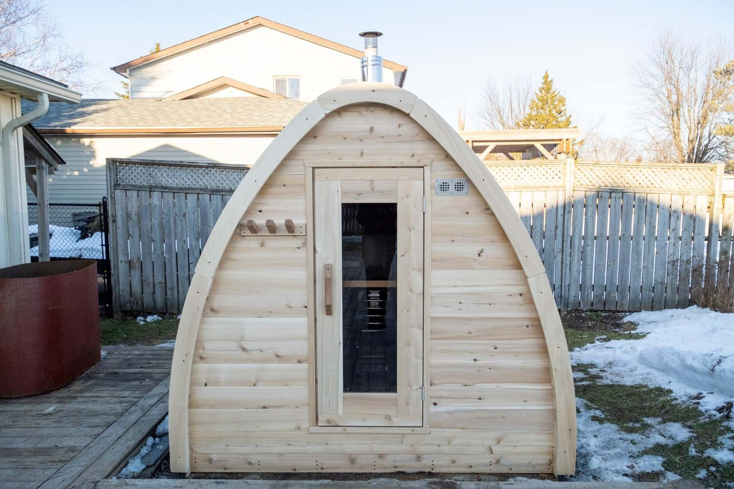 Dundalk CT Mini POD 4 Person Outdoor Sauna - The Sauna Solution
