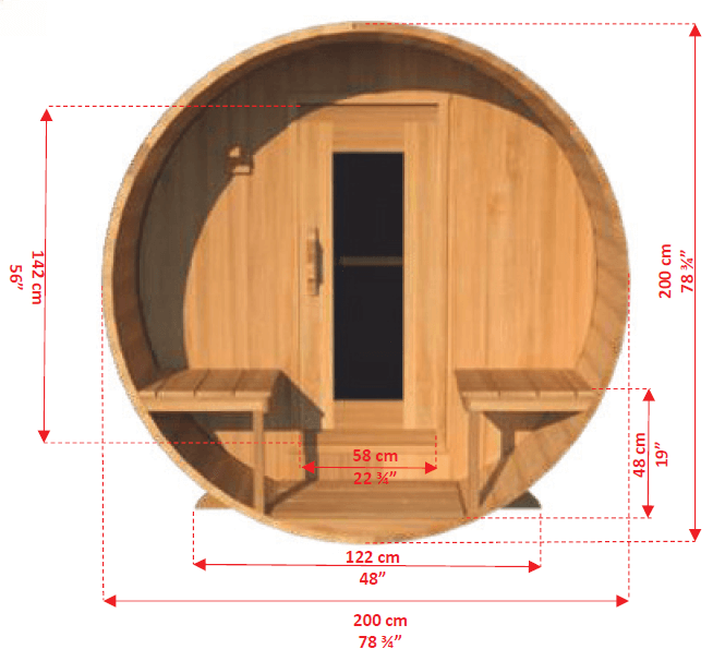 Dundalk CT Serenity 6 Person Barrel Sauna - Sauna Heater Supply