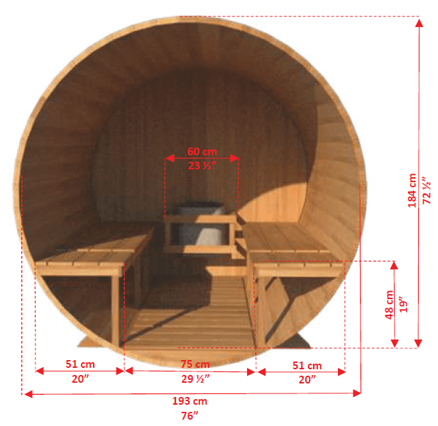 Dundalk CT Serenity 6 Person Barrel Sauna - Sauna Heater Supply