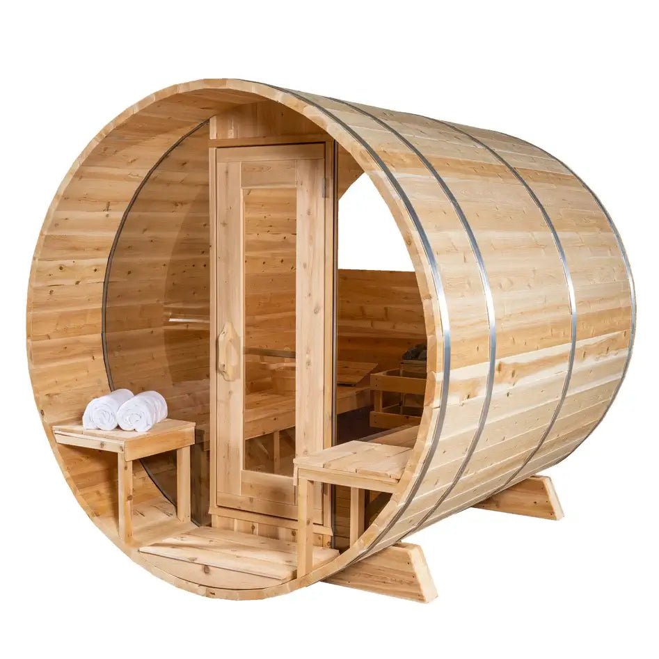 Dundalk CT Tranquility 6 Person Barrel Sauna - Sauna Heater Supply