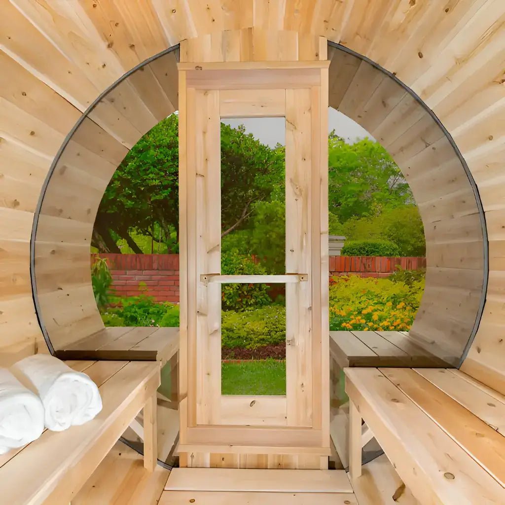 Dundalk CT Tranquility 6 Person Barrel Sauna - Sauna Heater Supply