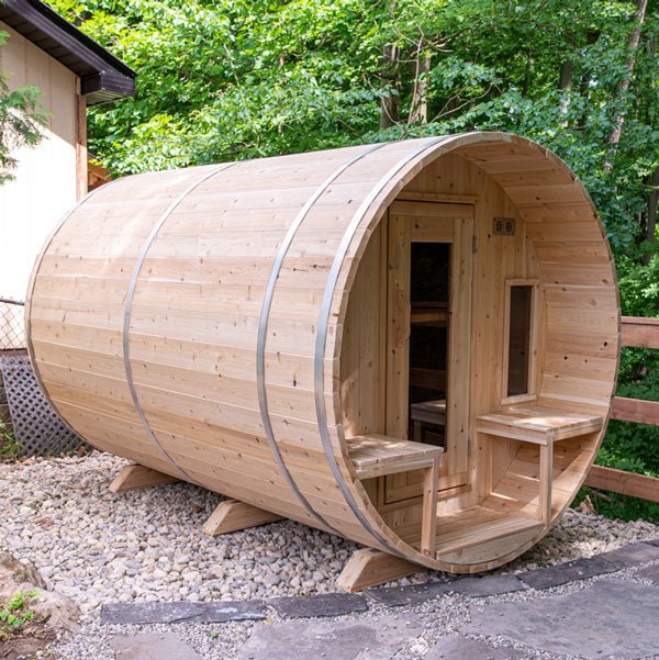 Dundalk CT Tranquility 6 Person Barrel Sauna - Sauna Heater Supply