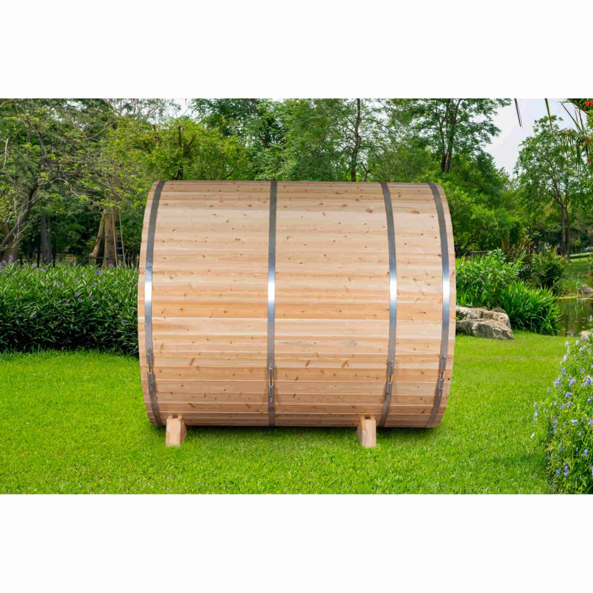 Dundalk CT Tranquility 6 Person Barrel Sauna - Sauna Heater Supply