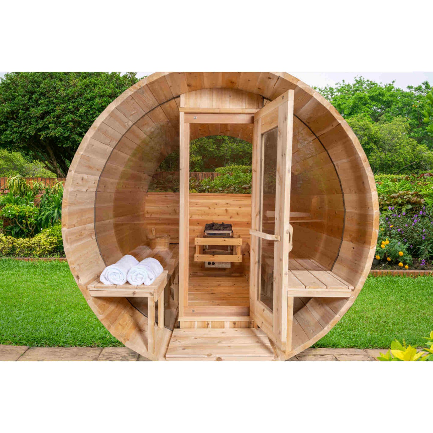 Dundalk CT Tranquility 6 Person Barrel Sauna - Sauna Heater Supply