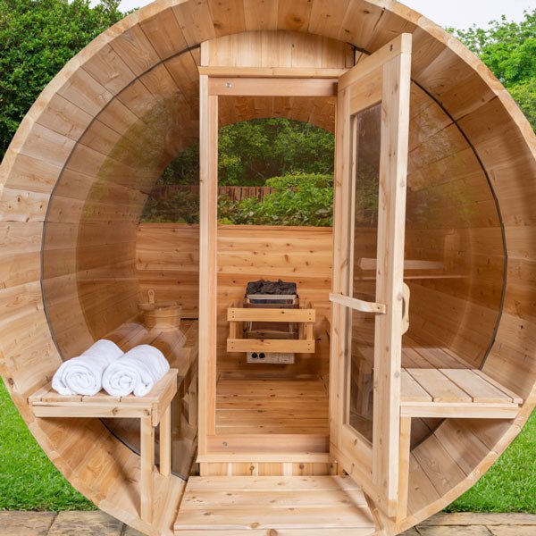 Dundalk LeisureCraft Canadian Timber Serenity MP Barrel Sauna - The Sauna Solution