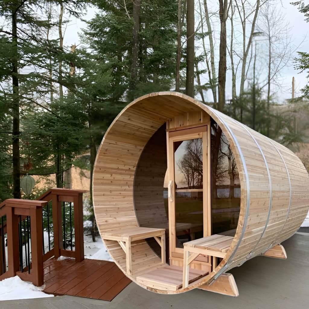 Dundalk LeisureCraft Canadian Timber Serenity MP Barrel Sauna - The Sauna Solution