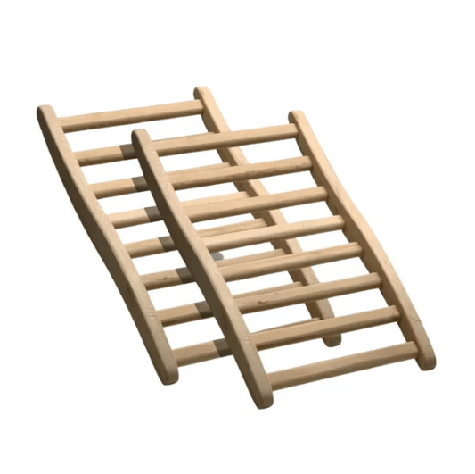 Golden Designs 2 - Person Ergonomic Sauna Back Rest in Hemlock Wood - Sauna Heater Supply