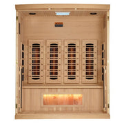 Golden Designs 2025 Reserve Edition 4 - Person Full Spectrum PureTech™ Near Zero Infrared Sauna with Himalayan Salt Bar - The Sauna Solution LLC