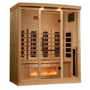 Golden Designs 2025 Reserve Edition 4 - Person Full Spectrum PureTech™ Near Zero Infrared Sauna with Himalayan Salt Bar - The Sauna Solution LLC