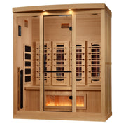 Golden Designs 2025 Reserve Edition 4 - Person Full Spectrum PureTech™ Near Zero Infrared Sauna with Himalayan Salt Bar - The Sauna Solution LLC