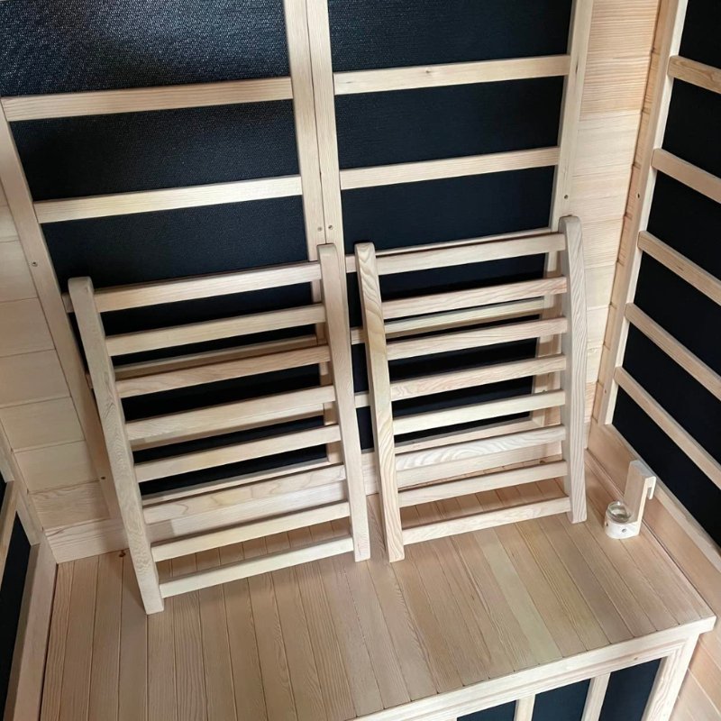 Golden Designs 3 - Person Ergonomic Sauna Back Rest in Hemlock Wood - The Sauna Solution LLC