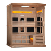Golden Designs 3 - Person Full Spectrum PureTech™ Near Zero EMF FAR Infrared Sauna with Himalayan Salt Bar & Canadian Hemlock - The Sauna Solution LLC