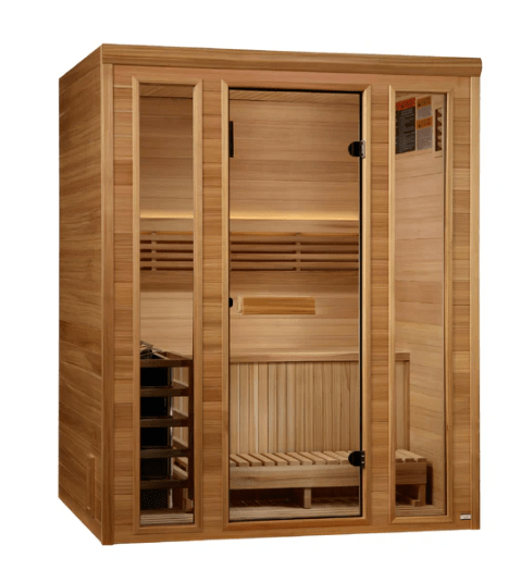 Golden Designs "Andermatt" 3 - Person Traditional Steam Sauna – Pacific Premium Clear Cedar - The Sauna Solution LLC